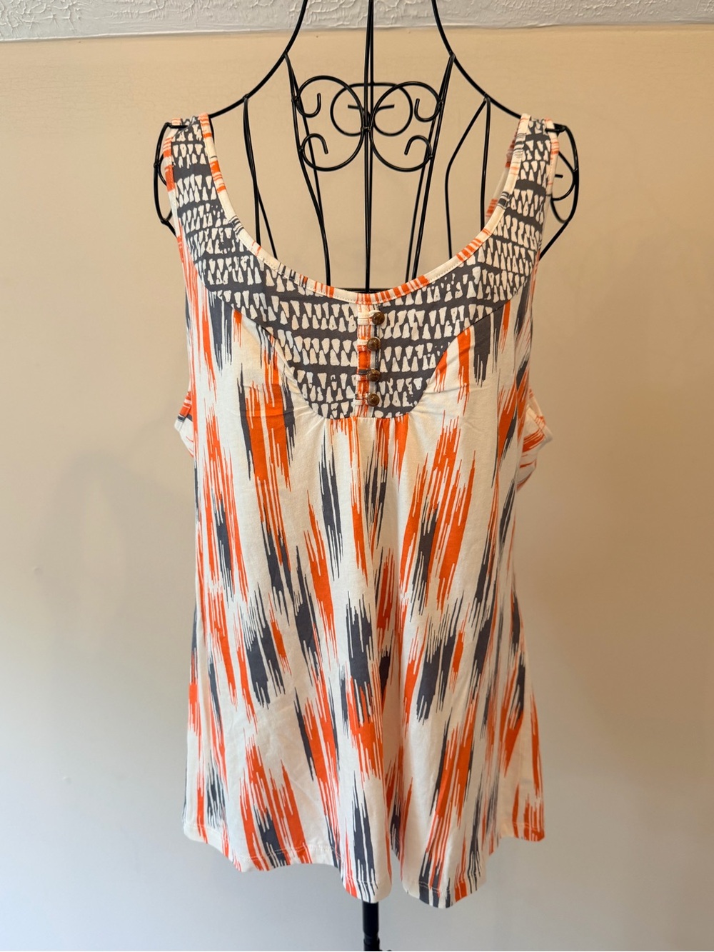 Gap Woman's XL Orange & Navy Boho Summer Tank
